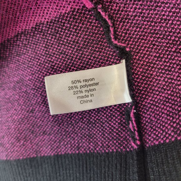 Lane Bryant Women's Size 14/16 Cardigan Sweater Pink Purple Yellow Open Front - Picture 4 of 4